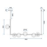 Hänglampa Glasglob APP690-6CP Guld