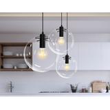 Glaspendellampa i tak med takplafond Lassi 30 cm APP308-1CP Svart