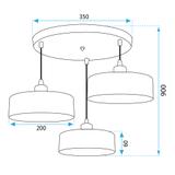 Wisząca Lampa APP1334-3CP Black Gold