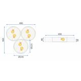 Taklampa Plafond APP878-C Triple 3x40cm Svart