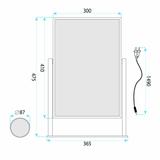 LED-spegel LUMI White 30x40cm