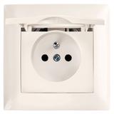 Single grounded socket with flap OSTE JNH005-G Beige