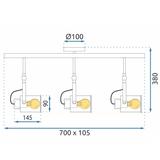 Taklampa spotlight APP487-3C Black