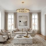 Kristall-pendellampa SWE094-CP 60cm Gold