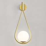 Vägglampa Klot Glas G094-1W Guld Vit