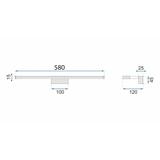 VÄGGLAMPA BADRUM LED ÖVER SPEGEL 12W 58CM APP369-1W KROM