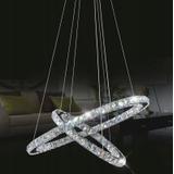 Crystal taklampa Ring 50+30 cm med fjärrkontroll APP418-CP
