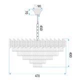 Hänglampa med kristaller G063-CP 50 cm svart