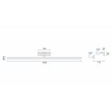 BADRUMSVÄGGLLAMPA LED ÖVER SPEGEL 15W 106CM APP367-1W KROM