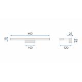 LAMPA VÄGGLAMPA BADRUM LED ÖVER SPEGEL 8W 40CM APP368-1W KROM