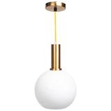 Hängande Lampa i Glas Mjölkvit Kula APP666-1CP Guld