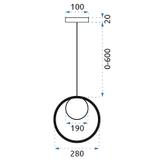 Glaspendellampa i tak med Takglob APP430-1CP Vit