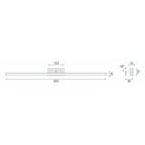 VÄGGLAMPA BADRUM LED ÖVER SPEGEL 20W 100CM APP376-1W VIT