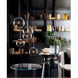 Taklampa Hängande Glasglob SVART KROM 15 cm APP1682-1CP