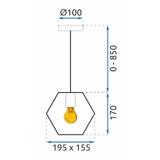 Hängande lampa APP1131-1CP svart-guld