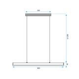 Hängande LED-taklampa APP1447-CP Svart 80 cm