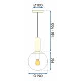 Taklampa Hängande Glas Metall APP474-1CP Guld