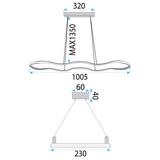 TAKLAMPA HÄNGANDE LED LHJ027-CP 100cm Guld