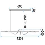 Lampa HÄNGANDE LED LHJ023-CP 120 cm SVART