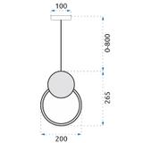 Hängande LED-taklampa APP852-CP Svart