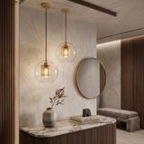 Glaspendellampa loft APP555-1CP 25 cm GULD