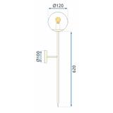 VÄGGLAMPA 75 cm APP580-1W GULD