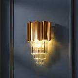 Kristallampa vägglampa 312357 Guld