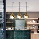 Glaspendellampa taklampa kula APP638-1CP guld