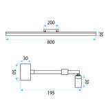 Badrum vägg LED-lampa  APP1877-1W 80cm BRUSH GOLD