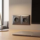 Marco doble para enchufes OSTE JNH014-2F Grey