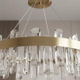 LED-kristall-pendellampa SWE074-1CP 50cm Brushed Gold
