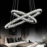 Crystal taklampa Ring 50+30 cm med fjärrkontroll APP418-CP