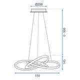 Taklampa Hängande Ring Modern LED + Fjärrkontroll APP395-CP Svart