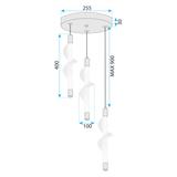 HÄNGLAMPA LED G009-3CPR VIT/GULD