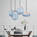 LED Glaspendellampa Tak APP443-CP Blå