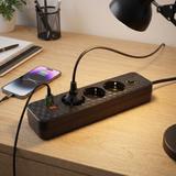 Pikendusjuhe 3 pistikupesa + 2x USB-A + USB-C JNH020-3A Black