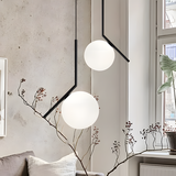 Taklampa Hängande Glasglob G107-1W Svart Vit