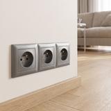 Háromszoros dugalj keret OSTE JNH015-3F Grey