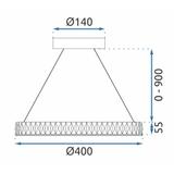 HÄNGLAMPA LED MS001-CP Roséguld 40 cm