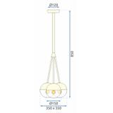 Hänglampa Glas Klot Opal APP687-3CP Svart