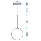 Taklampa Hängande Glasglob 15 cm KROM APP1681-1CP