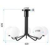HÄNGANDE TAKLAMPA SVART APP1578-5C