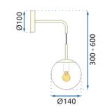 Vägglampa Väggarmatur Glas APP685-1W Guld