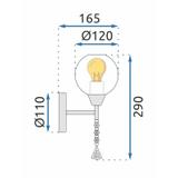 VÄGGLAMPA KINKIET I GLAMOURSTIL APP716-1W E27