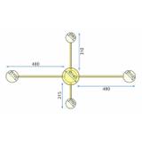 TAKLAMPA 4-ARMAD LED APP520-4C Guld