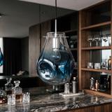 Lampa Sufitowa Wisząca Szklana APP327-1CP NIEBIESKA