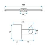 Badrum vägg LED-lampa APP1890-1W 60 cm GOLD