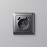 Prise simple avec terre + USB-A USB-C OSTE JNH004-G Grey
