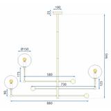 Hänglampa Glas Klot 3 st APP918-3CP Guld