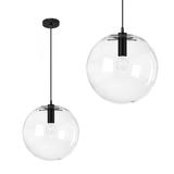 Glaspendellampa i tak med takplafond Lassi 30 cm APP308-1CP Svart